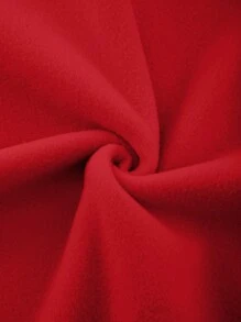 SHEIN LUNE 卡通印花常規版型抓絨衛衣 - 紅色 - 查看 5