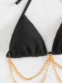 Swim SXY Chain Halter Neck Bikini Set Summer Beach - Multicolor - View 8