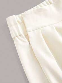 SHEIN DECDS 純色高腰寬褲 - 杏色 - 查看 9