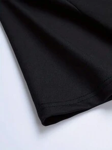 Men's Casual & Commuter Round Neck T-shirt - Black - View 4