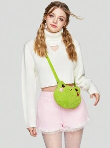 ROMWE Kawaii Màu xanh lá Sang trọng Thiết kế Ếch Quý cô Túi đeo chéo - màu xanh lá - Xem 2