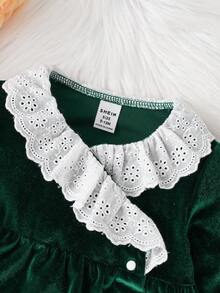 Baby's Hollow Out & Embroidered Spliced Jumpsuit - Green - View 3