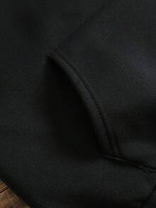 SHEIN EZwear Của phụ nữ Hoodie Áo nỉ Với Loại bướm Và Slogan In ấn - màu đen - Xem 5