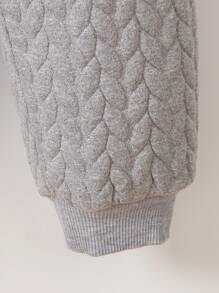 SHEIN Junge 2 Stücke/ Set Lässige Pferdereiter Muster Fleece Langarm Hoodie Und Lange Hose - Grau - Übersicht 7
