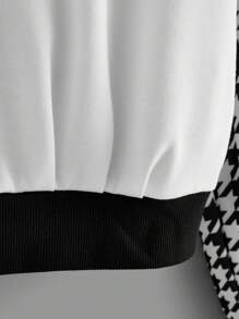 Willy Wonka and the Chocolate Factory X SHEIN Sudadera con estampado de personajes de dibujos animados y patrón de espiga, de hombros caídos y sobredimensionada para primavera y otoño