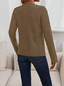 SHEIN LUNE Cardigan À Épaules Tombantes De Couleur Unie