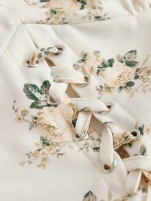 SHEIN MOD 女性花卉印花系帶前裝襯衫 - 彩色 - 查看 3