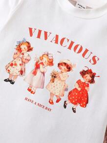 Baby Meisjes Liefelijk Geprint Elegant Jumpsuits Met Kant , Voor Herfst/Winter