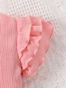 SHEIN Baby Girl Cap Sleeve Flutter Top - Multicolor - View 3
