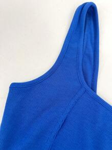 SHEIN Unity Ladies' 3 Pcs Ribbed Tank Tops - Black - View 5