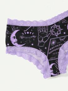 ROMWE Goth Women's Spliced Lace Triangle Panties - Multicolor - View 3