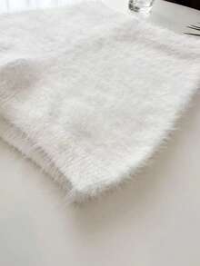 SHEIN Allurite 女水貂毛針織短褲 - 白色 - 查看 6