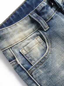 Teen Boy Fashionable Distressed Non-Stretch Denim Jeans - Baby Blue - View 9