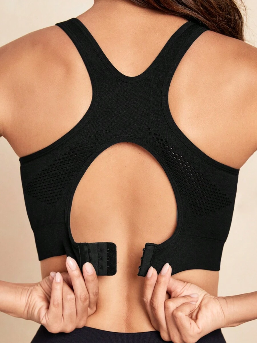 Easithlete Của phụ nữ Màu thuần Đơn giản Bras thể thao - màu đen - Xem 1