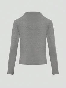 SHEIN LUNE 3pcs Solid Color Ribbed Knit T-shirts - Multicolor - View 3