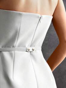 MOTF PREMIUM 蝴蝶結束腰貼身連衣裙 - 白色 - 查看 6
