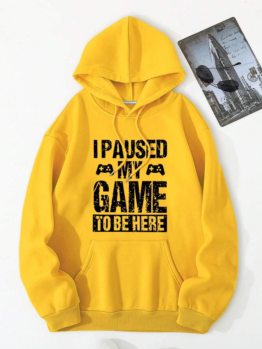 Manfinity Dauomo Men's Printed Slogan Hoodie