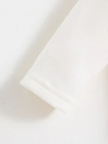 SHEIN Bộ đồ liền thân dài tay cổ tròn in họa tiết hoạt hình và quần lưới tương phản 2 trong 1 cho bé gái - Nhiều màu - Xem 6