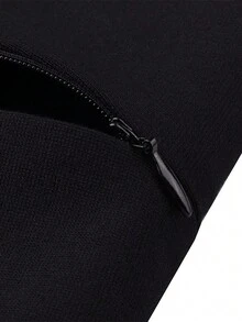 Halloween Wednesday Cosplay Costumes Peter Pan Collar Adams Black Dress Long Sleeves - Black - View 6