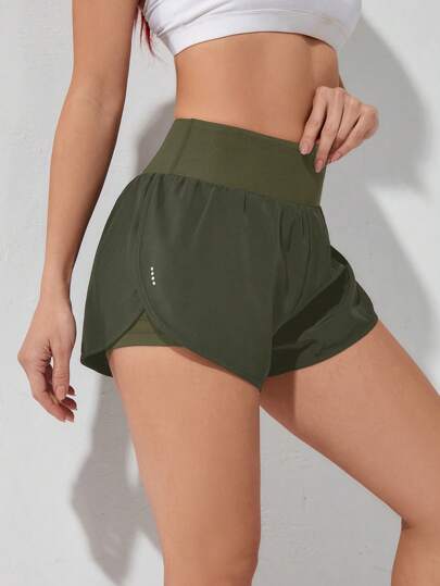 Exploreva Women's Sports Shorts With Built-In Lining Sweater Shorts