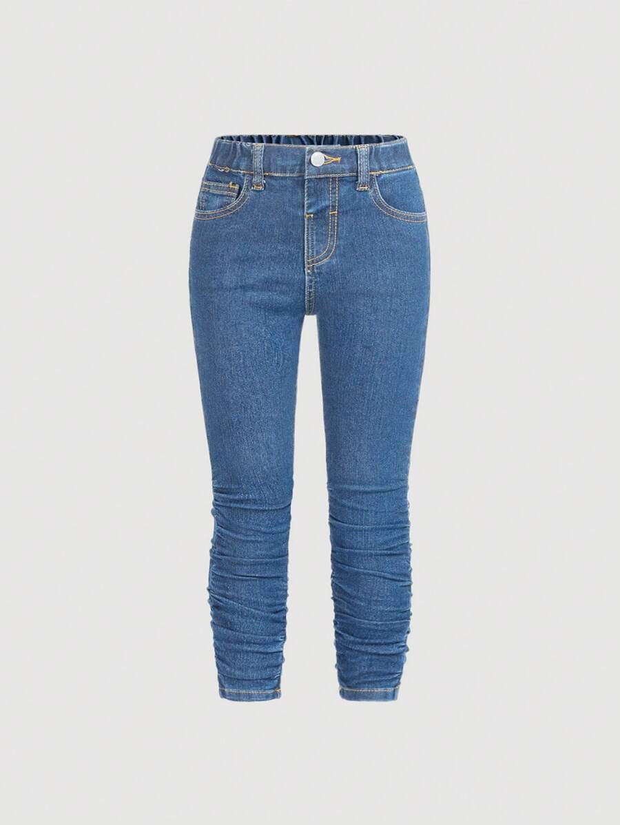 Jeans Para Jóvenes, Ajustados, Modernos Y Versátiles - Azul lavado medio - Ver 1