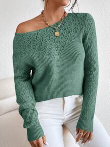 Cloudara Jersey unicolor de punto de malla - verde menta - Ver 6
