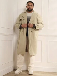 GENTILAND Soprabito Lungo Casual Doppio Petto Maschile Taglia Forte Con Collo A Revers Dal Taglio Ampio E Confortevole