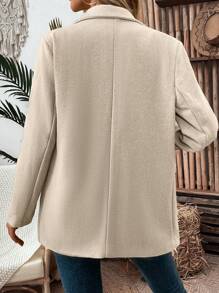 SHEIN Clasi 女式人字形翻领双排扣西装外套
