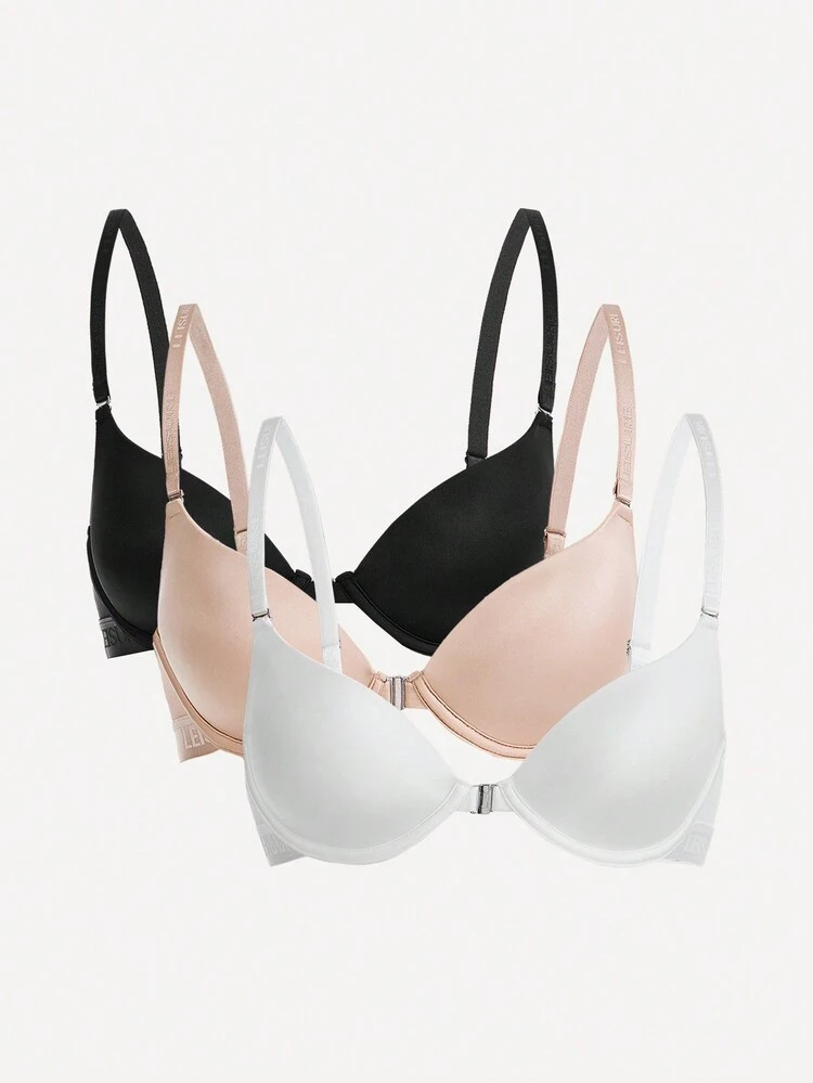 Leisure Women's Front Closure Bra ,3 Pcs
