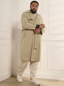 GENTILAND Soprabito Lungo Casual Doppio Petto Maschile Taglia Forte Con Collo A Revers Dal Taglio Ampio E Confortevole