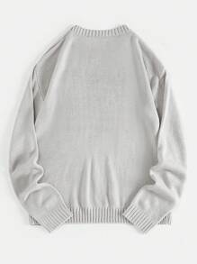 Muchica Women's American Style Patterned Sweater - Grey - View 2