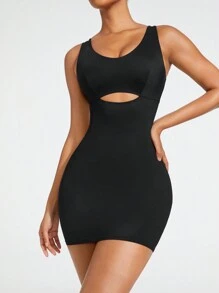 SHEIN Shape Vestido Moldeador Sin Mangas Con Diseño De Hollow Out Para Mujeres