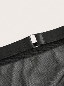 Classic Sexy 網紗拼接女式性感內衣套裝 - 黑色 - 查看 3