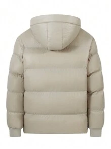 Manfinity Lỏng lẻo Nam áo có mũ Mùa Đông Áo khoác Với - Màu Khaki - Xem 2