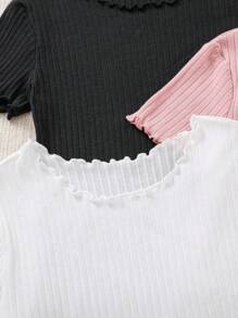 SHEIN Kaos Tween Girls - MultiWarna - View 4