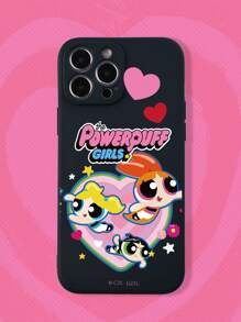 The Powerpuff Girls | ROMWE 1入iPhone字母卡通圖形TPU手機殼 - 黑色 - 查看 1