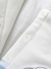 Infant Boys' Striped Patchwork Button Design Jumpsuit - Multicolor - View 4