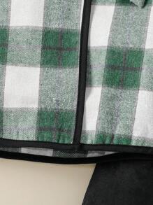 SHEIN 女童經典格紋圖案,舒適保暖的3件套秋冬裝 - 墨綠色 - 查看 3