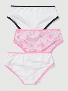 ROMWE Kawaii 3入組卡通印花三角褲套裝 - 彩色 - 查看 2
