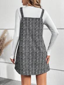 SHEIN Frenchy 格紋吊帶裙無內搭t恤 - 黑色 - 查看 2