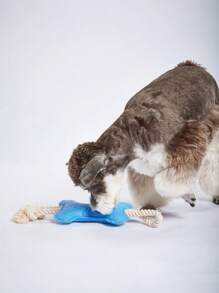 Petsin Blue Felt Bone Shaped Toy With Sound For Pets - Blue - View 2