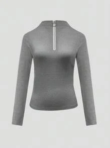 SHEIN LUNE 3pcs Solid Color Ribbed Knit T-shirts - Multicolor - View 4