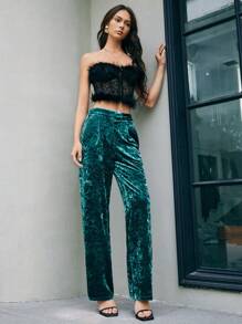 Anewsta Giò thẳng Quần Với Khóa Đồ trang trí - màu xanh lá - Xem 7