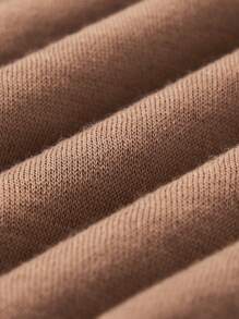 SHEIN EZwear 2 Miếng Chất rắn Dây rút Áo hoodie ngắn - Nhiều màu - Xem 5