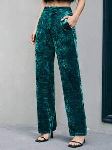 Anewsta Giò thẳng Quần Với Khóa Đồ trang trí - màu xanh lá - Xem 1