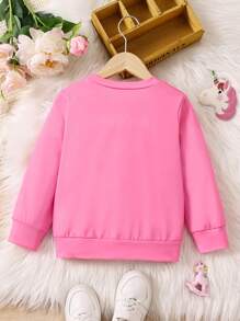 SHEIN 幼兒女童可愛的獨角獸聖誕長袖汗衫,適用於秋冬季節 - 彩色 - 查看 2