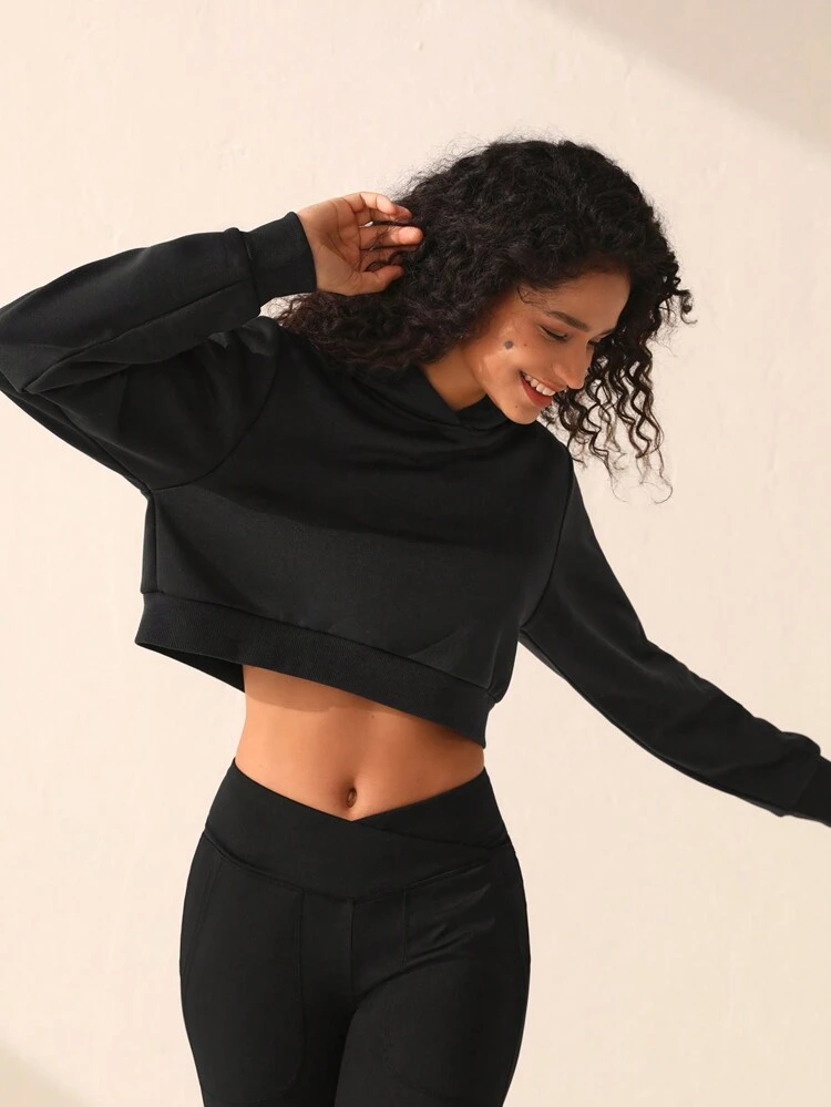 Women's Short Hooded Sports Sweatshirt