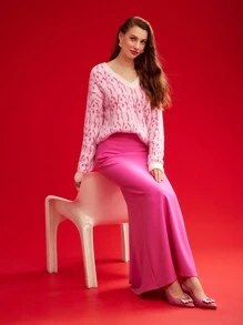 MOTF PREMIUM ALLOVER PRINT V-NECK SWEATER - Multicolor - View 8