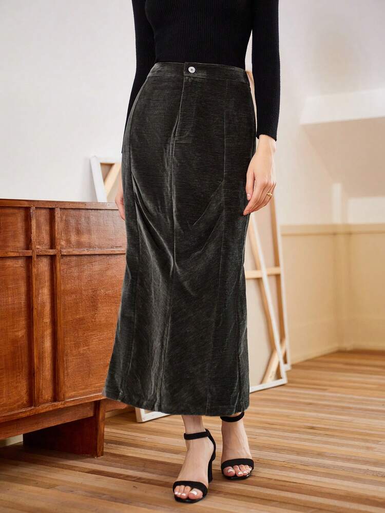 Chenille Pleated Skirt Fall Cloth For Women