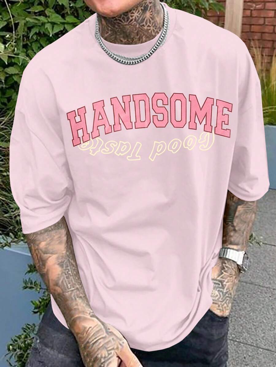 Manfinity Homme 男士字母圖案T恤